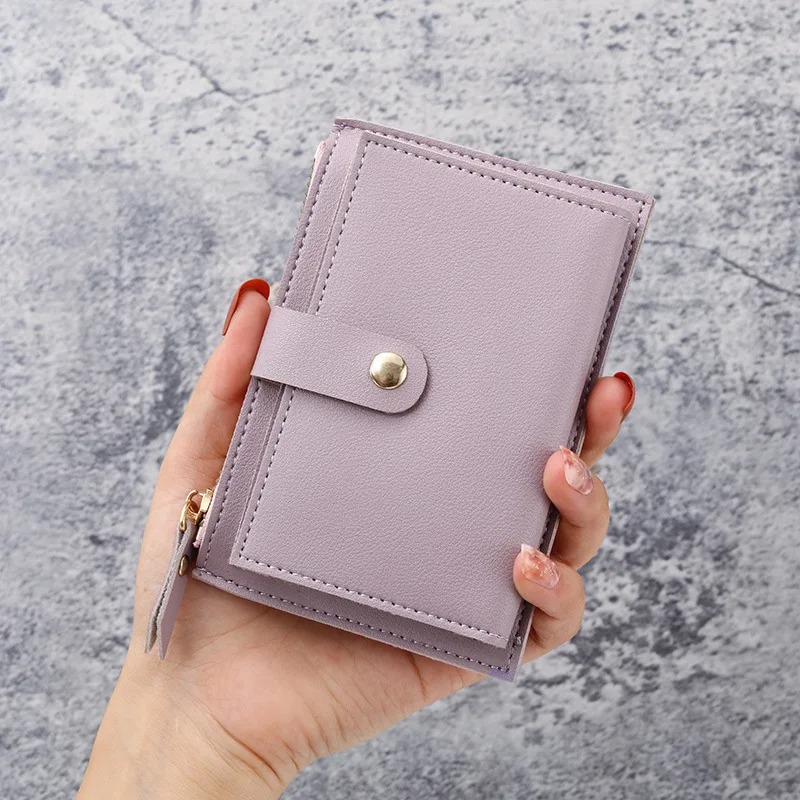 Women Men ID Card Holder PU Zipper Small Coin Purse Credit Card Holder Solid Color Business Cards Case Business Card Holder - Image 12