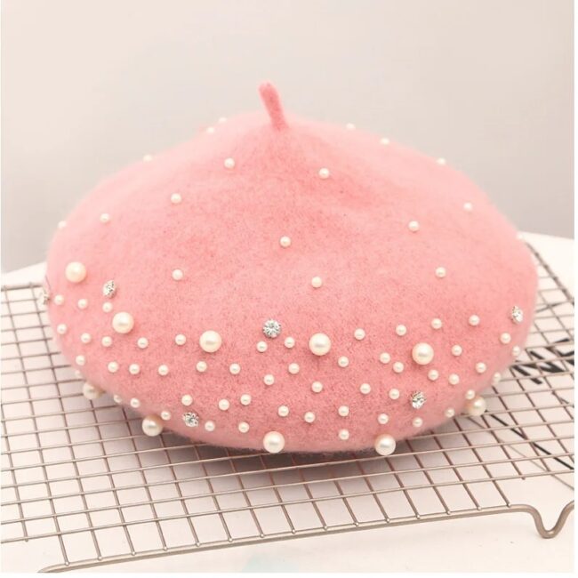 Woolen pearl beret woman Autumn-winter Korean all-matching Japanese painter hat British retro pumpkin hat woman - Image 13