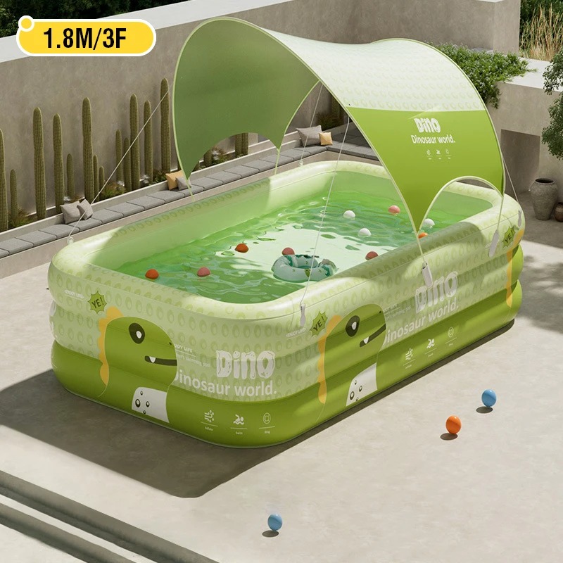 1.8-2.6M PVC Inflatable Swimming Pool Children's Cute Home Outdoor Large Pool for Family for Backyard Baby Indoor Bath Bathtub - Image 2