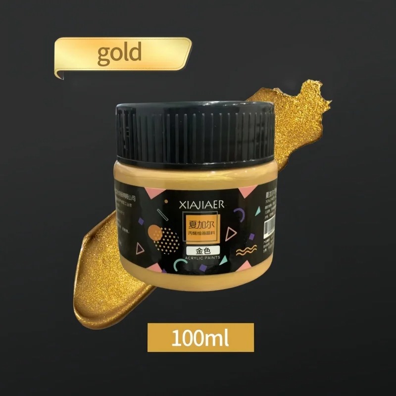 1pcs/300ML/100ML Gold acrylic pigment Metallic Silver pearlescent Bronze Bronze pearlescent acrylic painting pigment xiajiaer - Image 11
