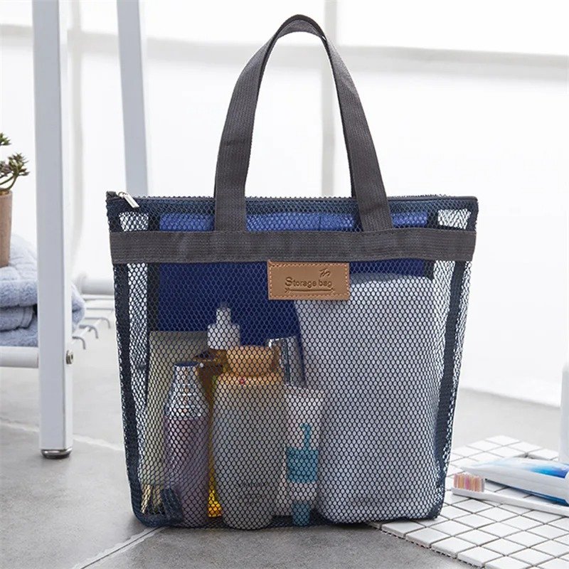 Mesh Makeup Toiletry Storage Bags Handbags Portable Travel Washing Body Shower Tools Organizer Hanging Cosmetic Organizer Pouch - Image 15