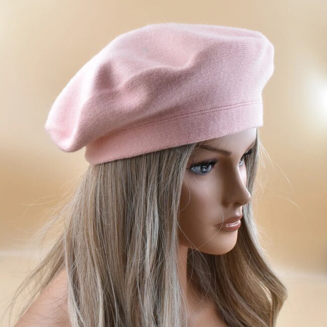 new Women's Berets Hat Fashion Solid Color Wool Knitted Berets With Rhinestones Ladies Beanie Beret Black wine red cap female - Image 30