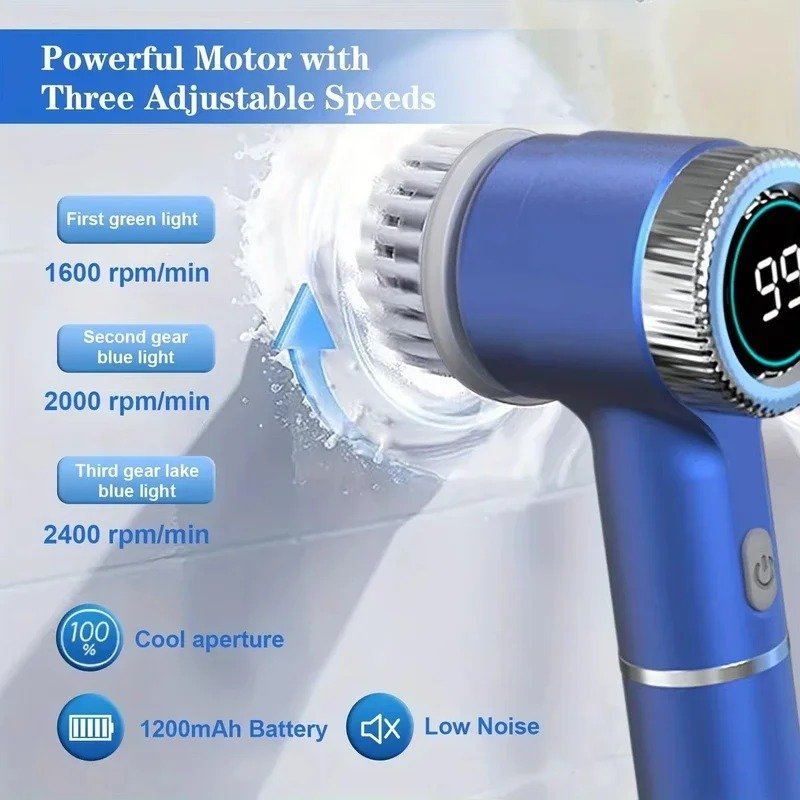 Wireless Electric cleaning brush powerful IPX7 waterproof USB rechargeable automatic handheld cleaner multi function household - Image 4