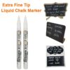 2 Pack Extra Fine Tip White Liquid Chalk Markers - Dry/wet Erase Marker Pen for Small Blackboard, Calendars,Chalkboards, Window