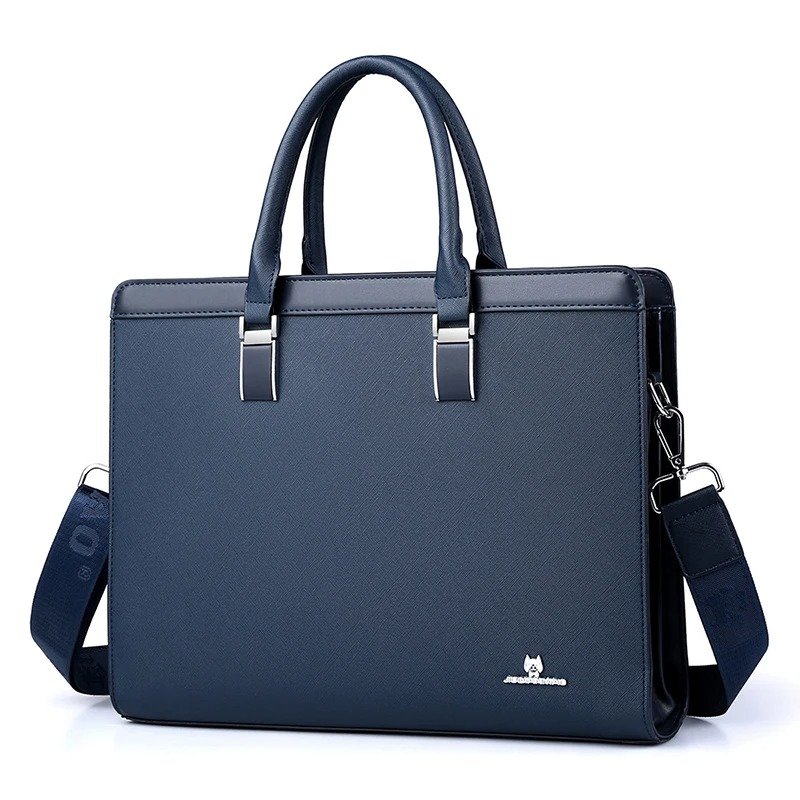 Men's Briefcases, Designer Executive Handbag, PVC Business Office Shoulder Bag, Square Side Messenger Bag for Laptop, A4 Document Bag - Image 3