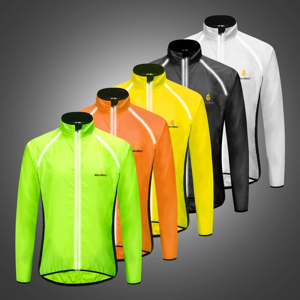 WOSAWE Men Windproof Waterproof Reflective Cycling Jacket MTB Bicycle Long Sleeve Windbreaker Sleeveless Vest Bike Coat Jersey - Image 6