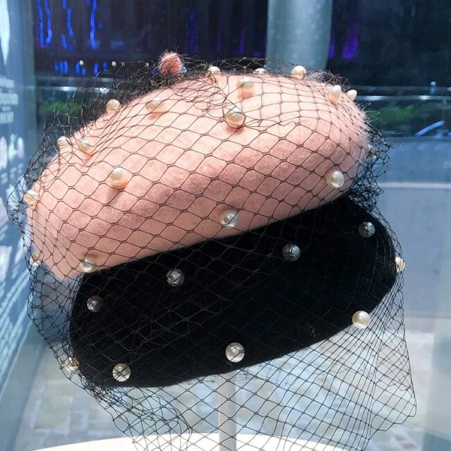 Fashion Women Mesh Beret Cap Beanie Beanie Hat Casual Prom Stage Elegant Retro - Image 3