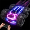 Sinovan Remote Control Car with Lights for Boys 4-7, 2.4GHz Rc Stunt Cars for Kids, 360°Rotating Double Sided RC Car Toys Black