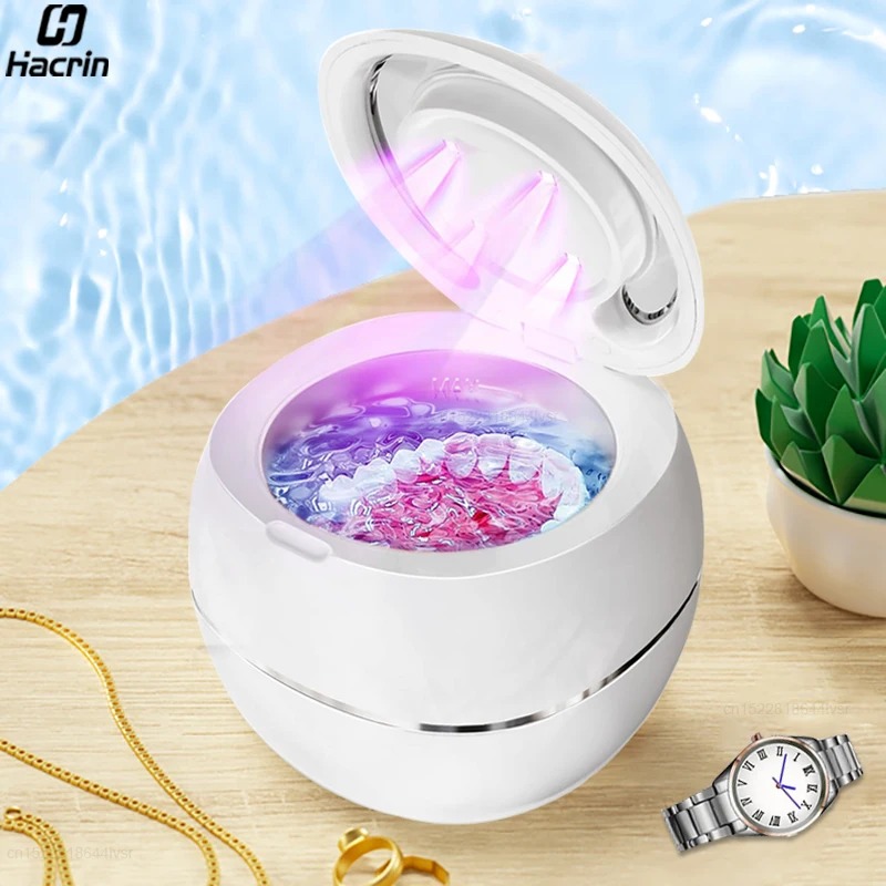 Ultrasonic Cleaner Ultrasound Jewelry Cleaner UV Light Sterilization Ultrasonic Dentures Retainer Washing Machine Cleansing Bath - Image 3