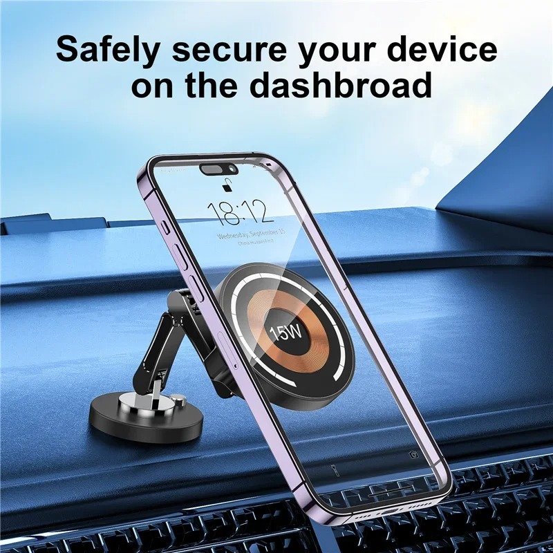 Magnetic Car Wireless Charger Stand Magnet Car Mount Fast Charging Station Phone Holder Bracket For Macsfae iPhone 15 14 13 12 - Image 2