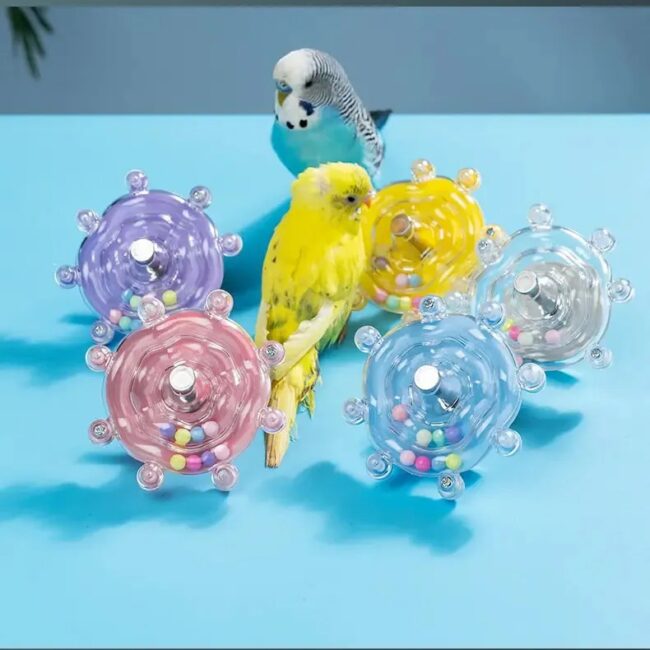 Interactive Parrot Toy Bird Cage Toy for Parrots Rotating Treat Dispenser, for Mental Stimulation and Entertainment