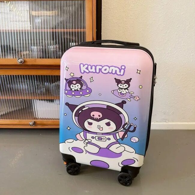 Sanrios Hello Kittys Kids Luggage Anime Kuromi Student Suitcase Universal Wheel Kawaii Girls Travel Box Boarding Trolley Case