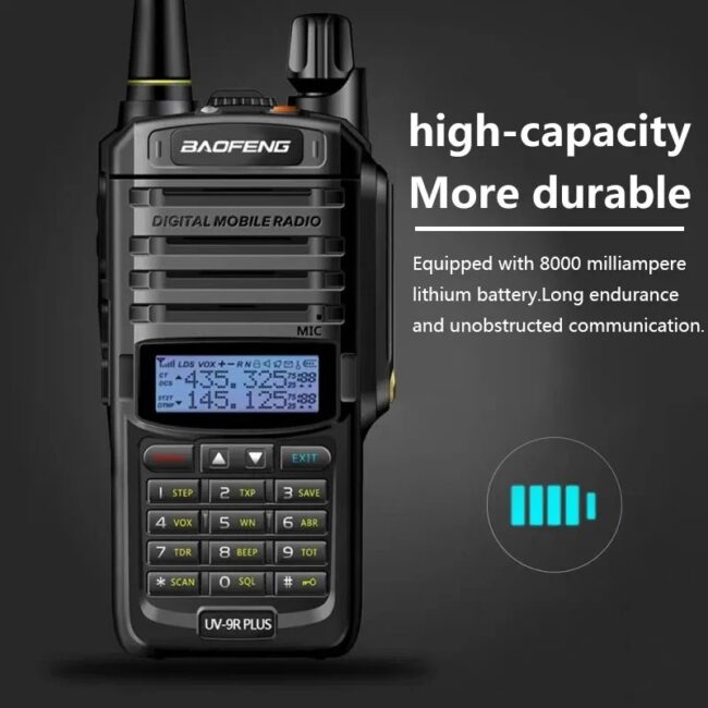 Baofeng UV-9R Plus IP68 Waterproof Walkie Talkie Dual Band 10KM Long Range Portable VHF/UHF Transceiver CB Hunting Ham Radio