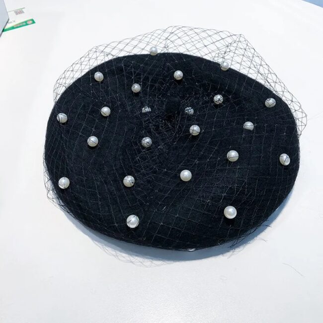 Fashion Women Mesh Beret Cap Beanie Beanie Hat Casual Prom Stage Elegant Retro - Image 4