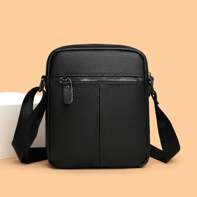 Men's Luxury Designer Genuine Leather Bag Simple Business Casual Shoulder Bag Multiple Pockets Small Crossbody Bags for Men