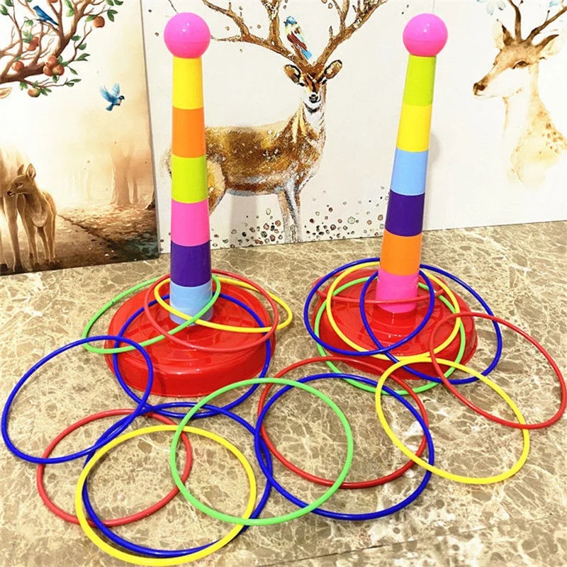 Children Throw Circle Game Ferrule Stacked Toys Fun Indoor Outdoor Parent-Child Interactive Circle Layers Early Education Gift - Image 3