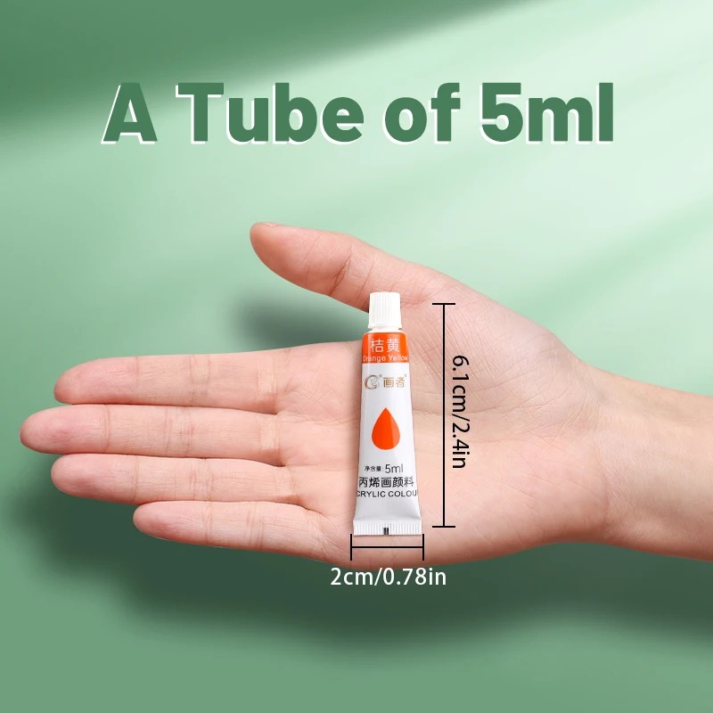 Acrylic Paint Set 12/18/24 Colors 5ml/0.17oz,Water-Proof Portable Art Rich Pigments for DlY Craft,Drawing,Painting,Canvas, Rock - Image 4