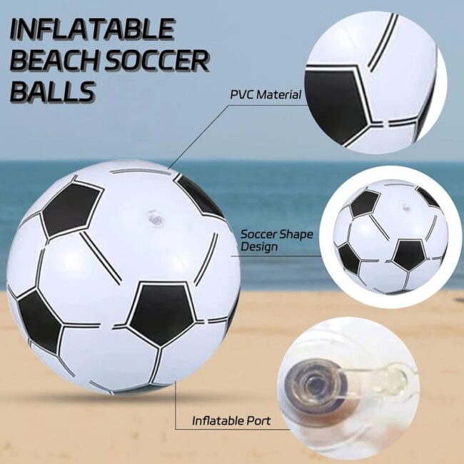 1pc Inflatable Beach Ball 16 Inch Football Soccer Ball for Summer Swimming Pool Party Favor Game for Boys Girls