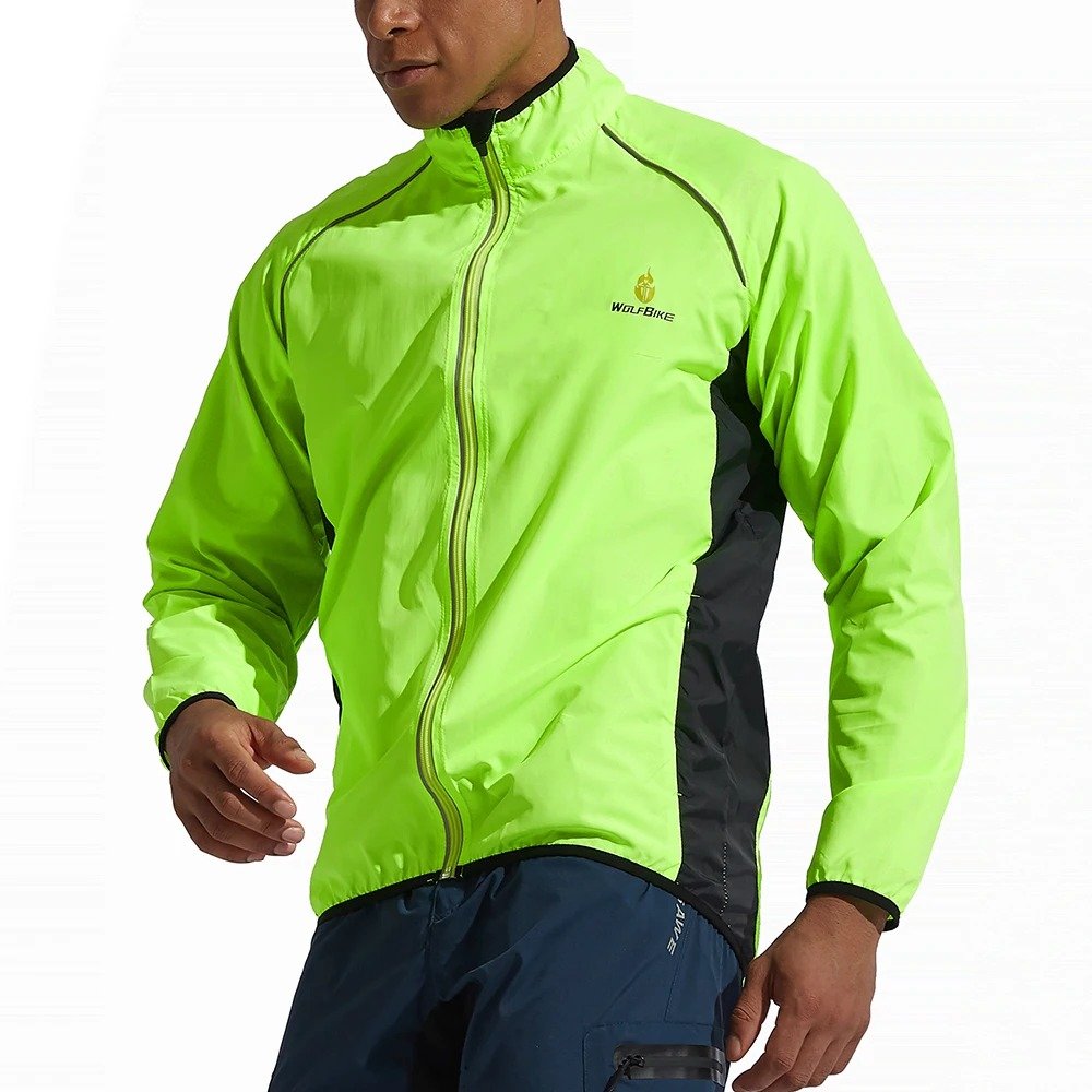 WOSAWE Men Windproof Waterproof Reflective Cycling Jacket MTB Bicycle Long Sleeve Windbreaker Sleeveless Vest Bike Coat Jersey - Image 3