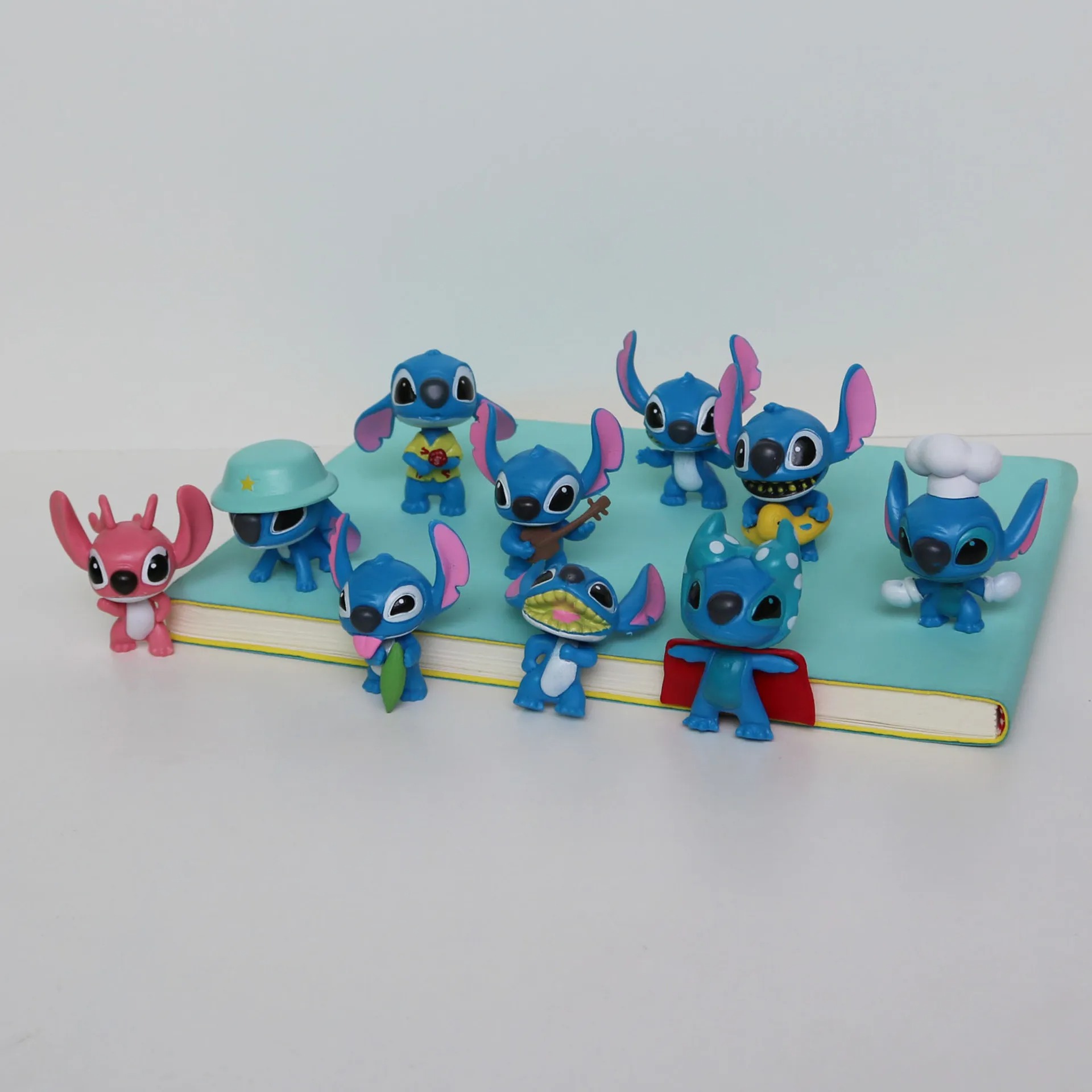 10Pcs/Set Cartoon Anime Lilo & Stitch Angel Action Figure Model Desktop Ornament Collection Birthday Cake Decoration Kids Toys - Image 3