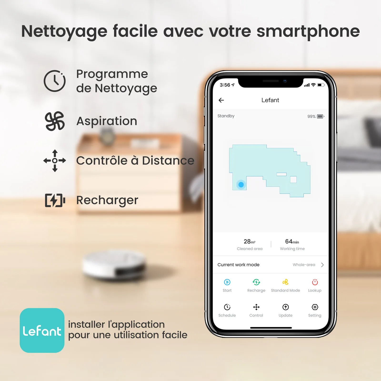 Lefant M210 Robot Vacuum Cleaner,120 Mins Runtime, Automatic Self-Charging,Wi-Fi/App/Alexa Control,smart Home appliance - Image 5
