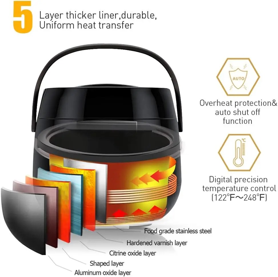 500ml Wax Heater Machine for Hair Removal Wax Melting Warmer Pot with LCD Temperature Display Depilatory Waxing Beans Heater - Image 6