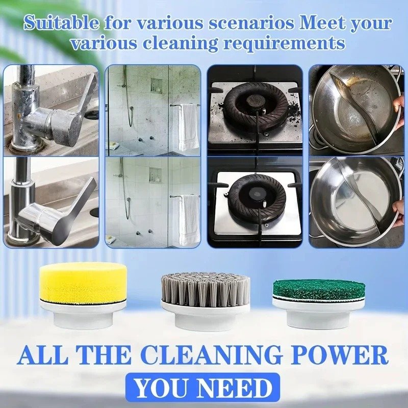 Wireless Electric cleaning brush powerful IPX7 waterproof USB rechargeable automatic handheld cleaner multi function household - Image 10