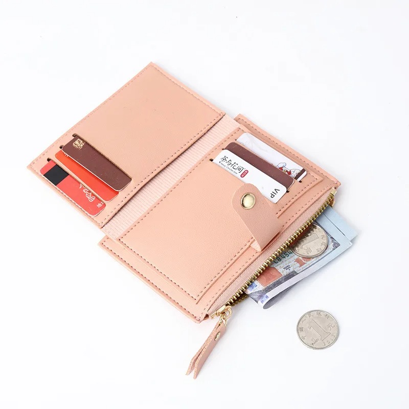 Women Men ID Card Holder PU Zipper Small Coin Purse Credit Card Holder Solid Color Business Cards Case Business Card Holder - Image 6