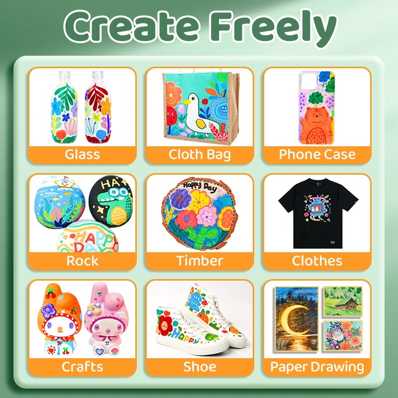 Acrylic Paint Set 12/18/24 Colors 5ml/0.17oz,Water-Proof Portable Art Rich Pigments for DlY Craft,Drawing,Painting,Canvas, Rock - Image 5