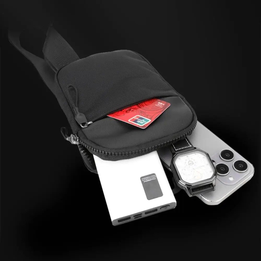 Men's Chest Bag, Fashion Small Canvas Crossbody Shoulder Bags for Men, Mini Cloth Sport Sling Bag for Crossbody Phone, Male Purse - Image 6