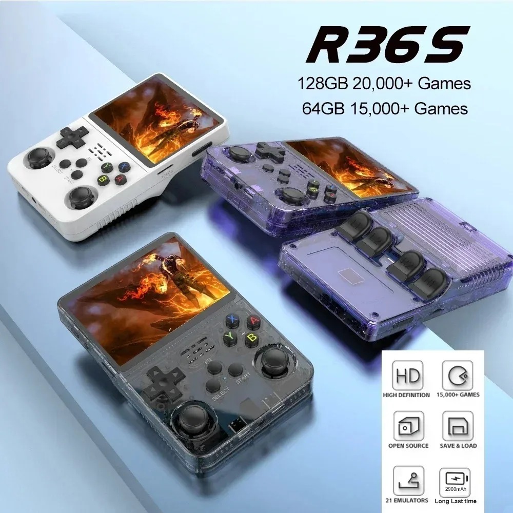 ARKOS R36S Retro Handheld Video Game Console Linux System 3.5 Inch IPS Screen R35s Pro Portable Pocket Video Player 64GB Games - Image 5