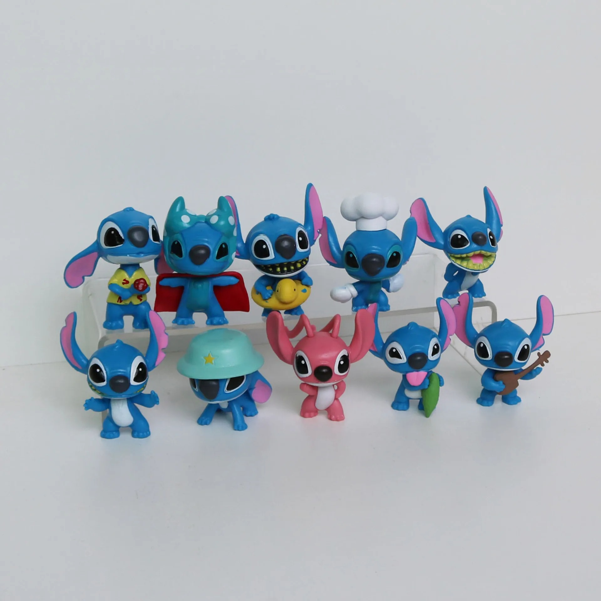 10Pcs/Set Cartoon Anime Lilo & Stitch Angel Action Figure Model Desktop Ornament Collection Birthday Cake Decoration Kids Toys - Image 4