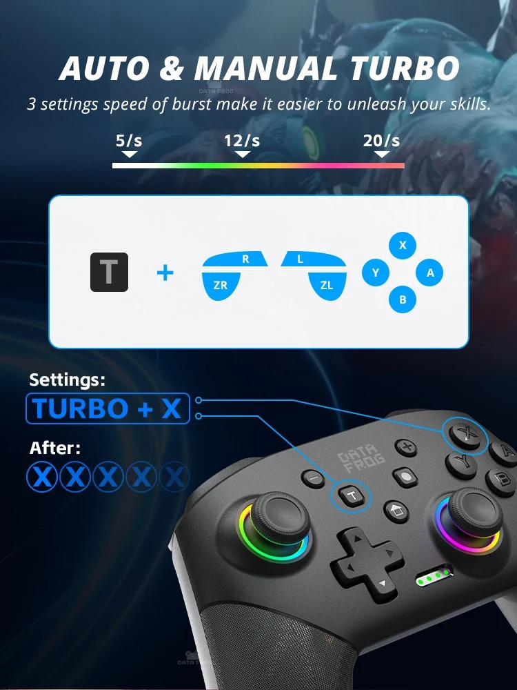 DATA FROG Switch Pro Controllers for Switch/Switch Lite Wireless Remote Gamepad For Joystick Pro Controllers PC For Switch OLED - Image 4