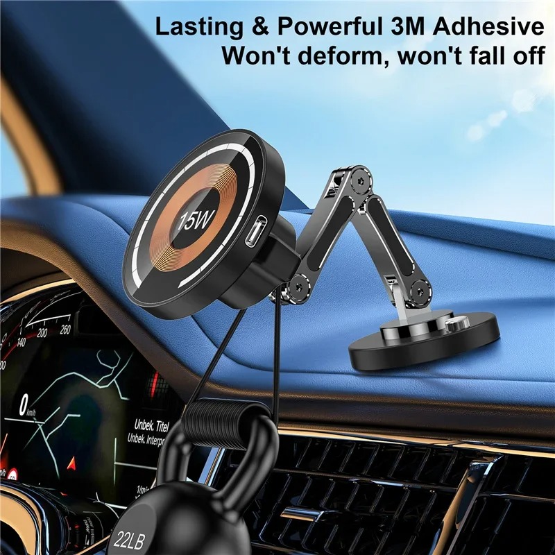 Magnetic Car Wireless Charger Stand Magnet Car Mount Fast Charging Station Phone Holder Bracket For Macsfae iPhone 15 14 13 12 - Image 5