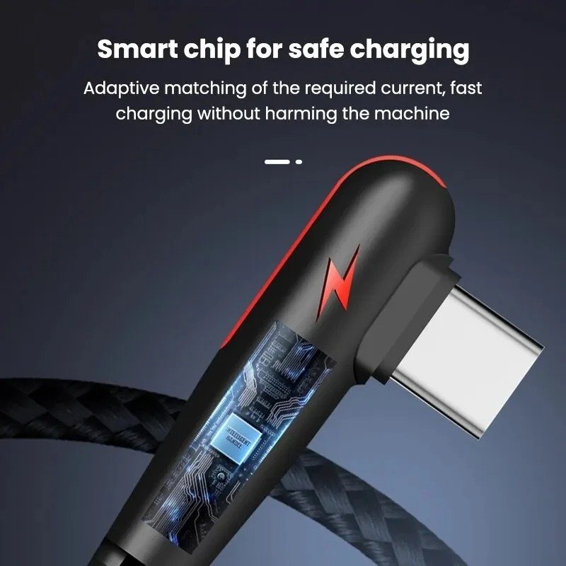 90 Degree Elbow Type C USB Fast Charging Cable for Huawei Mate 60 50 40 P60 P50 Honor Xiaomi Redmi POCO 120W Quick Charger Cable - Image 5