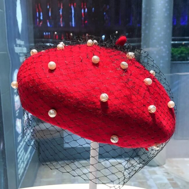 Fashion Women Mesh Beret Cap Beanie Beanie Hat Casual Prom Stage Elegant Retro - Image 7