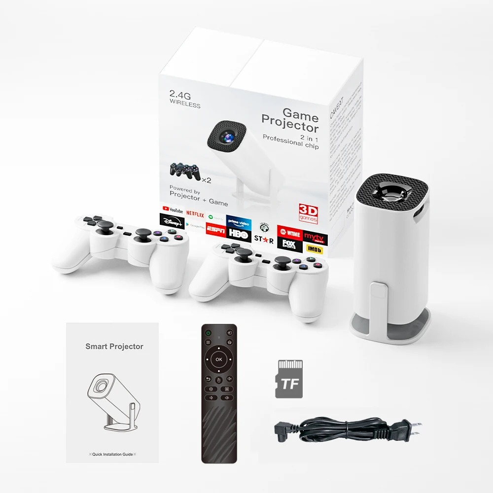 Android 11 Gaming Projector P30MAX 64GB TF Card Wireless Gaming Controller Dual WIFI 1280*720P Home Theater Portable Projector - Image 6