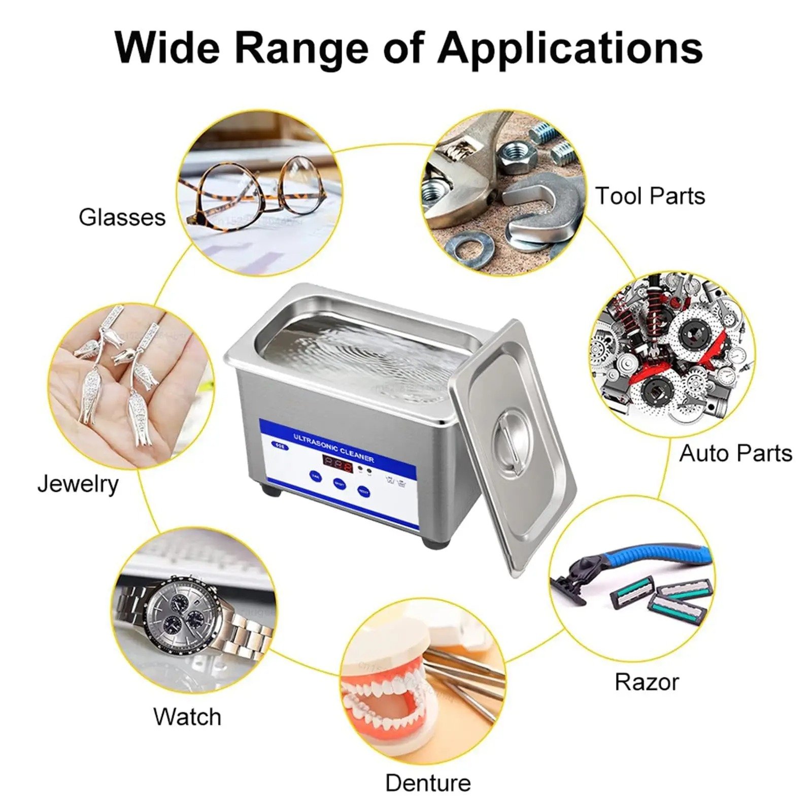 Ultrasonic Cleaner Ultrasound Glasses Jewelry Cleaner 40KHZ High Frequency Ultrasonic Washing Bath for Glasses Jewelry Cleaning - Image 7