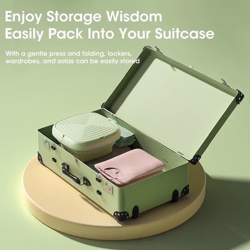 Mini Folding Washing Machine With Dryer Bucket Socks Underwear Cleaning Washer Travel Dormitory 110V-240V EU US - Image 2