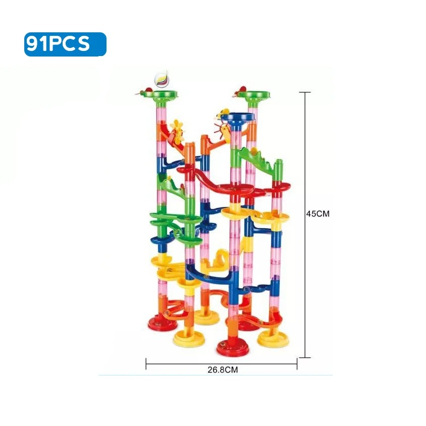 Marble Run Race Track Building Blocks Kids 3D Maze Ball Roll Toy DIY Marble Run Race Coaster Set 80/105/109/133pc Christmas Gift - Image 6