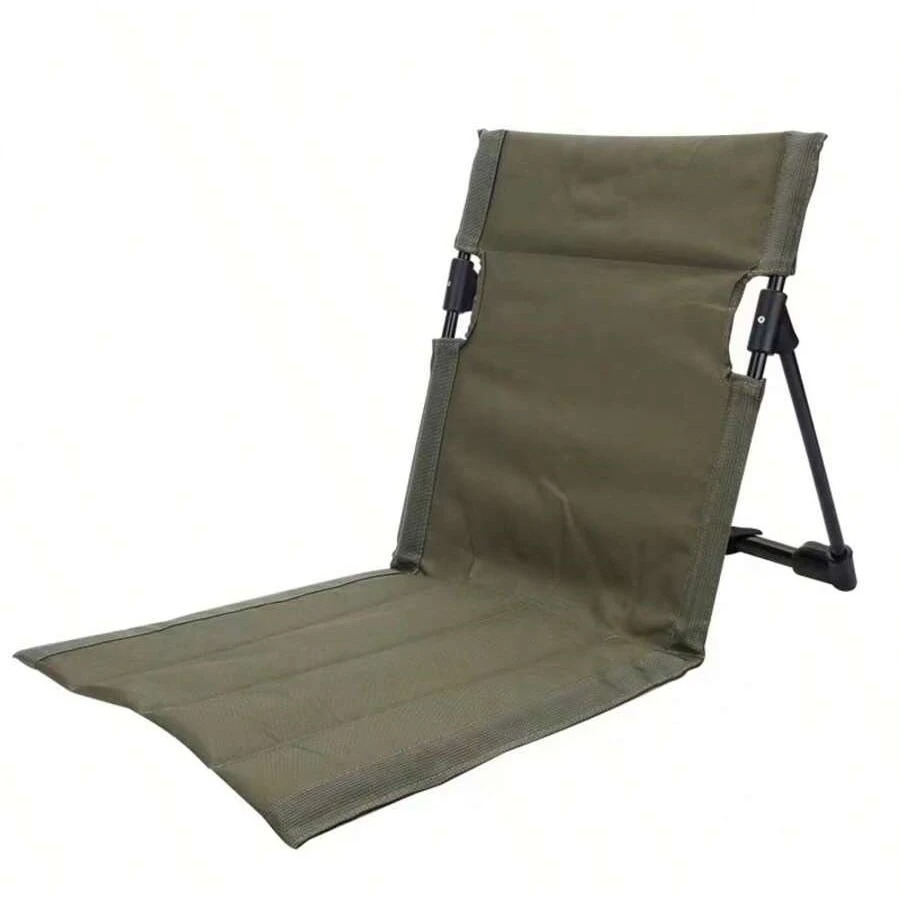 Outdoor Foldable Camping Chair Oxford Cloth Camping Floor Chair Garden Park Single Lazy Chair Backrest Cushion Picnic Back Chair - Image 9