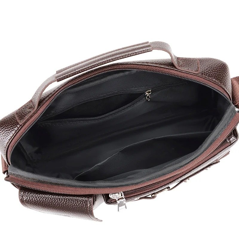Fashion Men's Shoulder Bag Business Man Crossbody Bags PU Leather Male Handbag Briefcase Travel Messenger Bag Mens Bag - Image 8