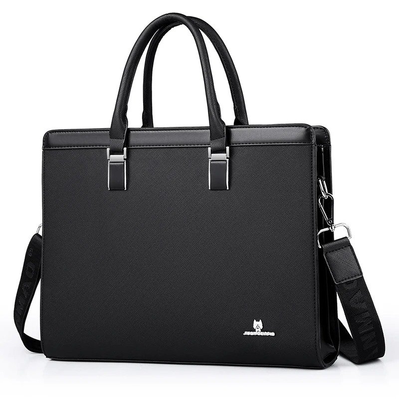 Men's Briefcases, Designer Executive Handbag, PVC Business Office Shoulder Bag, Square Side Messenger Bag for Laptop, A4 Document Bag - Image 9