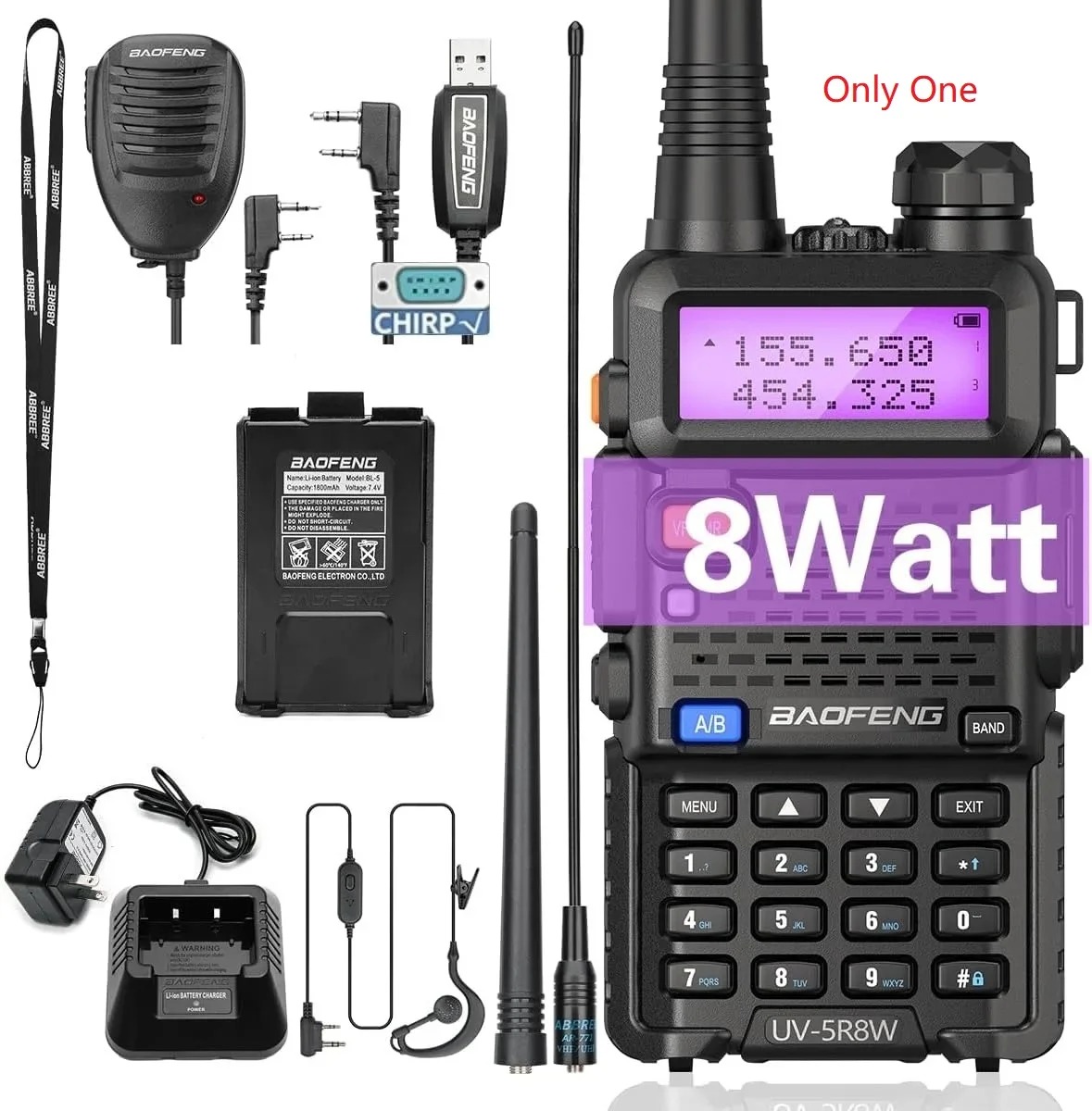 1/2PCS BaoFeng UV-5R 8W Tri-Power Walkie Talkie High Power Dual Band Long Range 128 CH Portable Handheld UV 5R Ham Two Way Radio - Image 9