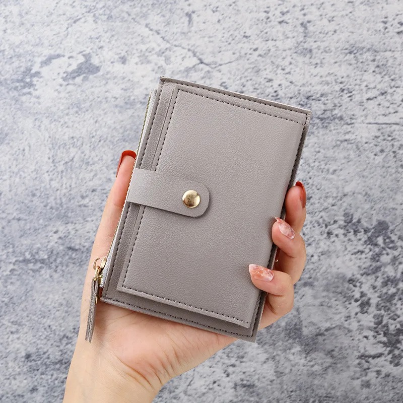 Women Men ID Card Holder PU Zipper Small Coin Purse Credit Card Holder Solid Color Business Cards Case Business Card Holder - Image 10