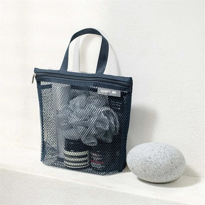Mesh Makeup Toiletry Storage Bags Handbags Portable Travel Washing Body Shower Tools Organizer Hanging Cosmetic Organizer Pouch - Image 10