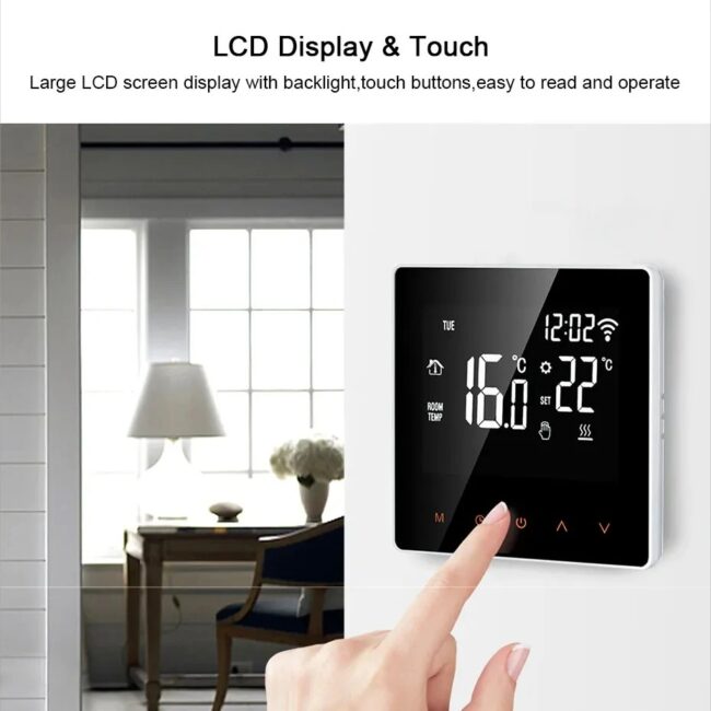 ME81H WiFi Thermostat for Wall-Mounted Boilers&Electric Heating Systems, APP Remote Control&Voice Commands via Alexa/Google Home