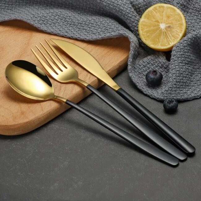 3Pcs/Set 304 Stainless Steel Chopsticks Knives Forks Spoons Student Modern Simple Children's Tableware Storage Box Kitchen Tools