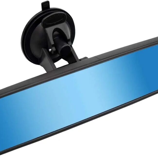 Wide-angle Interior Car Mirror with Suction Cup 240 X 65mm, Universal 360° Rotates Rear View Mirror