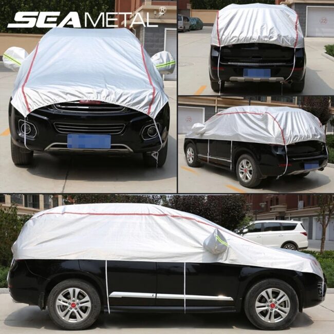 Universal Half Car Cover Waterproof Outdoor Cover Oxford Sun Rain Uv Protection Dustproof Snowproof Car Body Cover for SUV Sedan